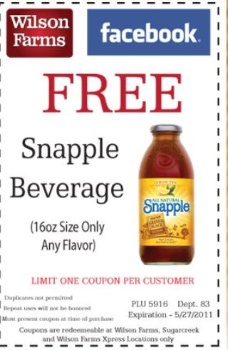 Diet Snapple Printable Coupons