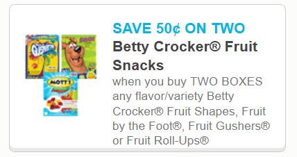 Betty crocker fruit snacks sept