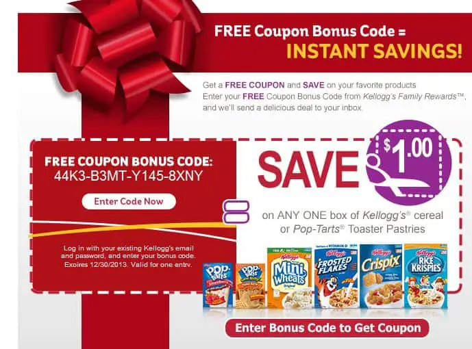 Printable Coupons and Deals - Kellogg's bonus code for coupon