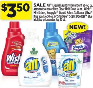 dollar general all, wisk and snuggle 02-29