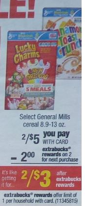 cvs general mills cereal