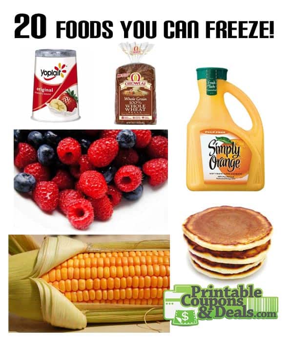 20 foods you can freeze