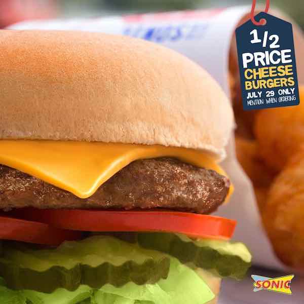 Sonic Half-Priced Burger