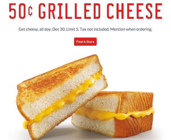 Sonic Griled Cheese Printable Coupon