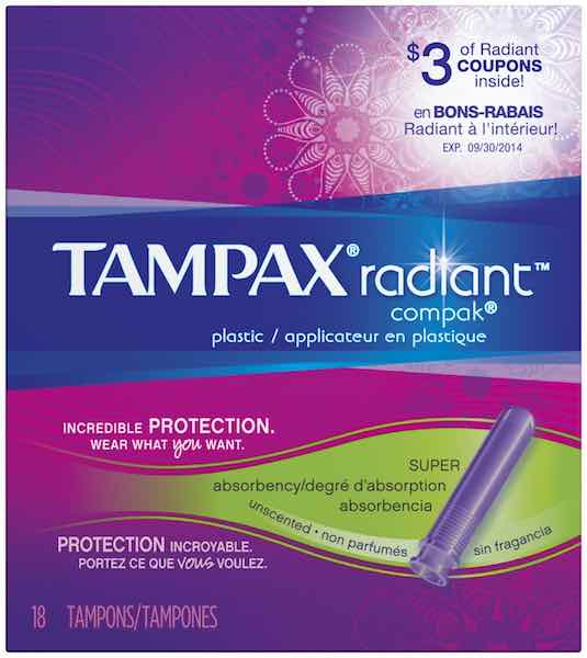 Tampax Radiant Tampon Printable Coupon