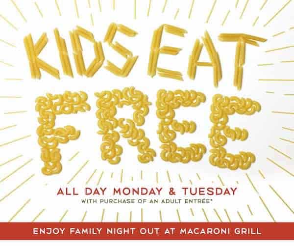 Macaroni Grill Kids Eat Free Printable Coupon
