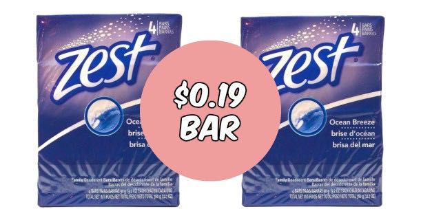 Zest Bar Soap 4ct Pack Image