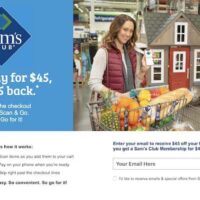 HOT! $45 off Your First Purchase with a $45 Sam’s Club Membership!