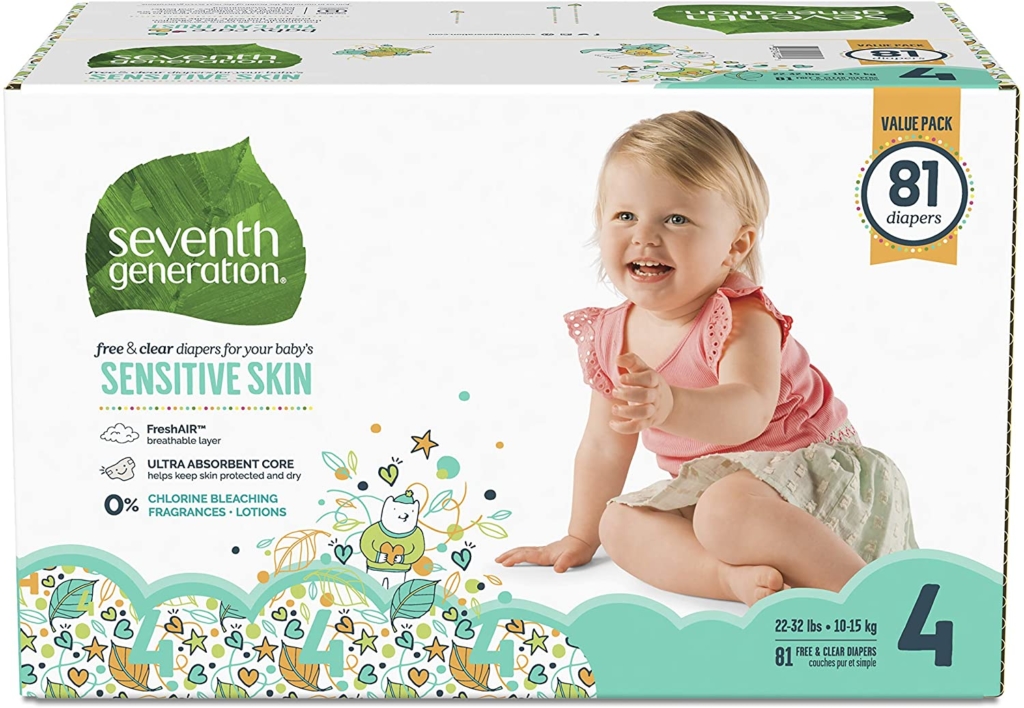 Seventh Generation Size 4 Diapers On Sale at Amazon!