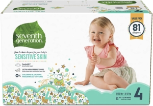 Seventh Generation Size 4 Diapers On Sale at Amazon!
