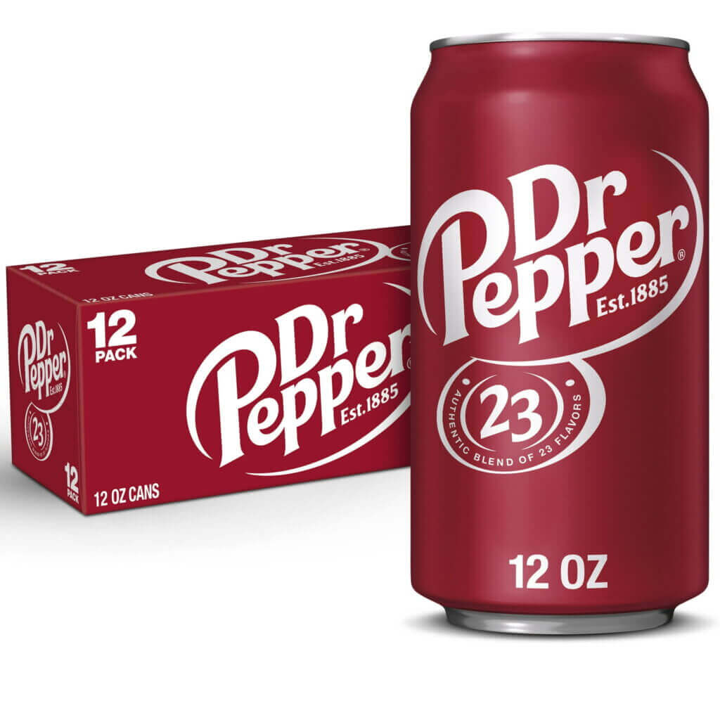 Dr Pepper Soda Pop, 12 fl oz, 12 Pack Cans