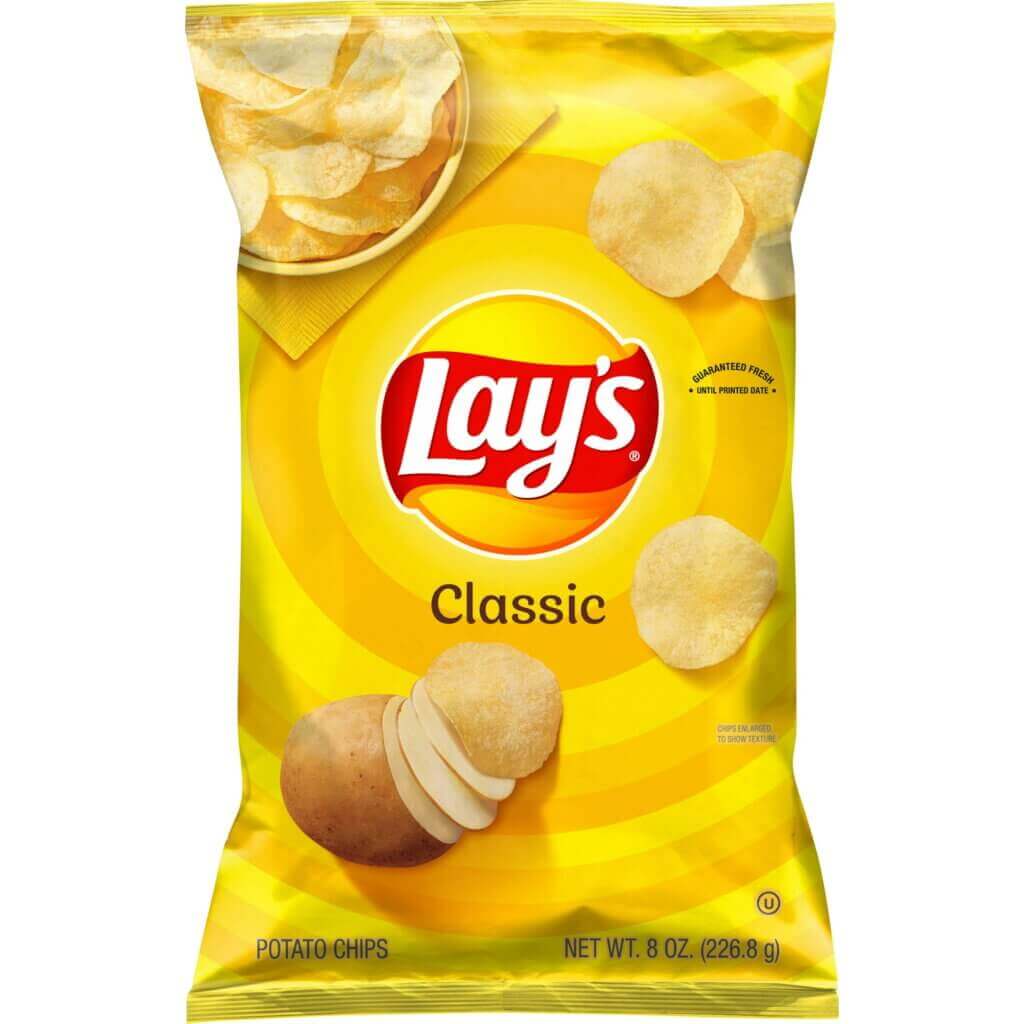 Lay's Classic Potato Chips, 8 oz, Plastic Bag