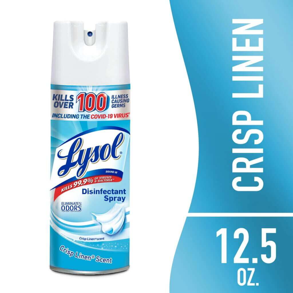 Lysol Disinfectant Spray, Sanitizing Antibacterial Disinfecting, Crisp Linen, 12.5 fl oz