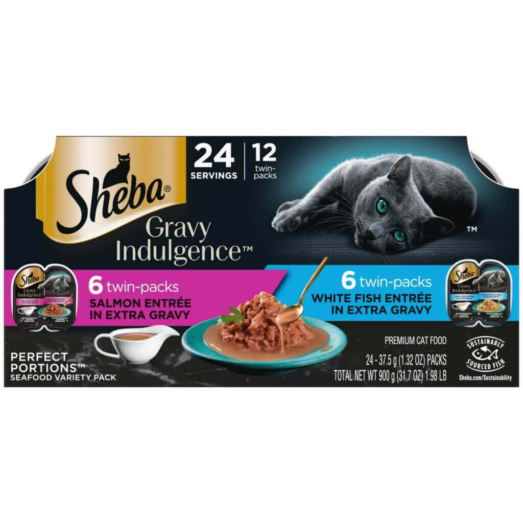 Sheba Gravy Indulgence Adult Wet Cat Food, Variety Pack Flavor, 2.64 oz (12 Pack)